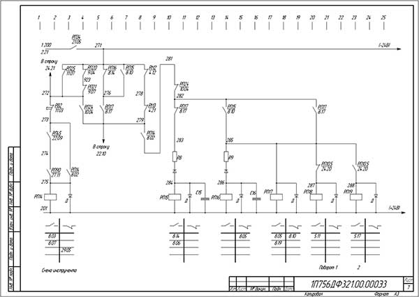 Електрична схема токарного верстата 1П756ДФ3 Електрична схема токарного верстата 1П756ДФ3